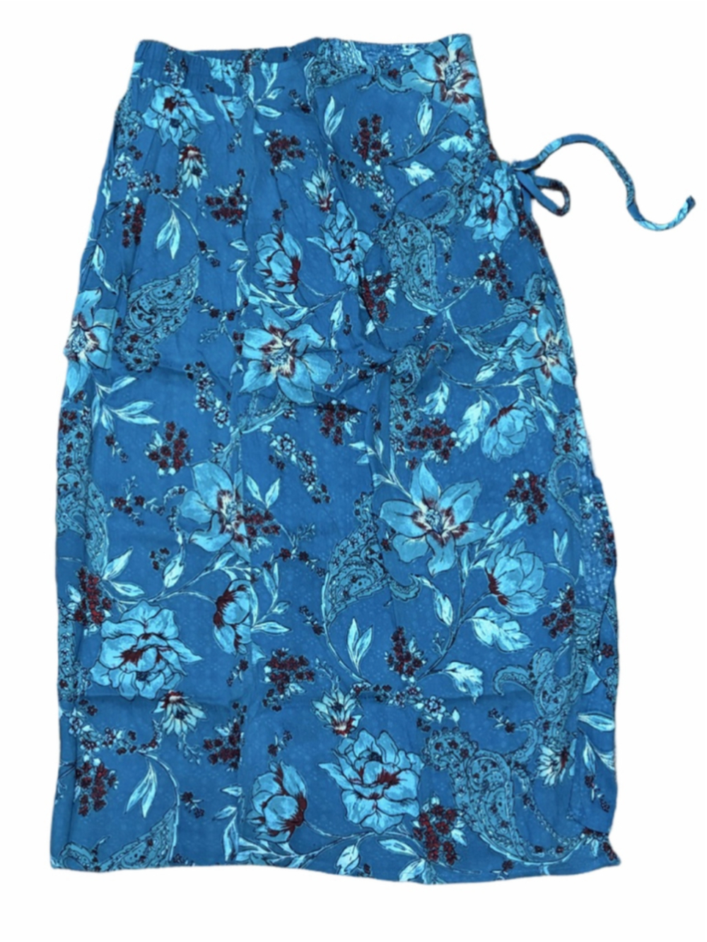 NWT BAND OF THE FREE CELENE TEAL FLORAL LAYERED MIDI SKIRT SIZE MEDIUM